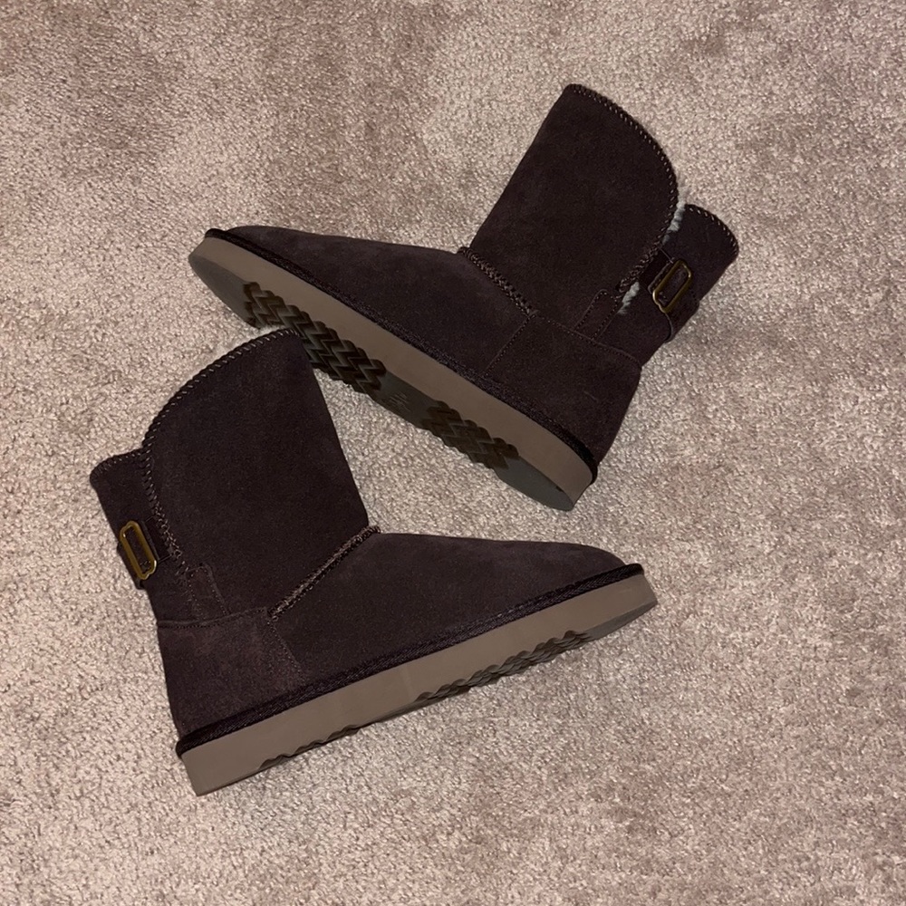 Brown suede boots